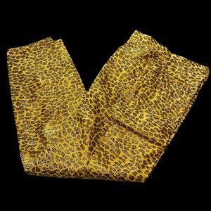 🎉HP🎉 NWT CEDARS Gold & Black Metallic Animal Print Lined Leather Pants Size 12